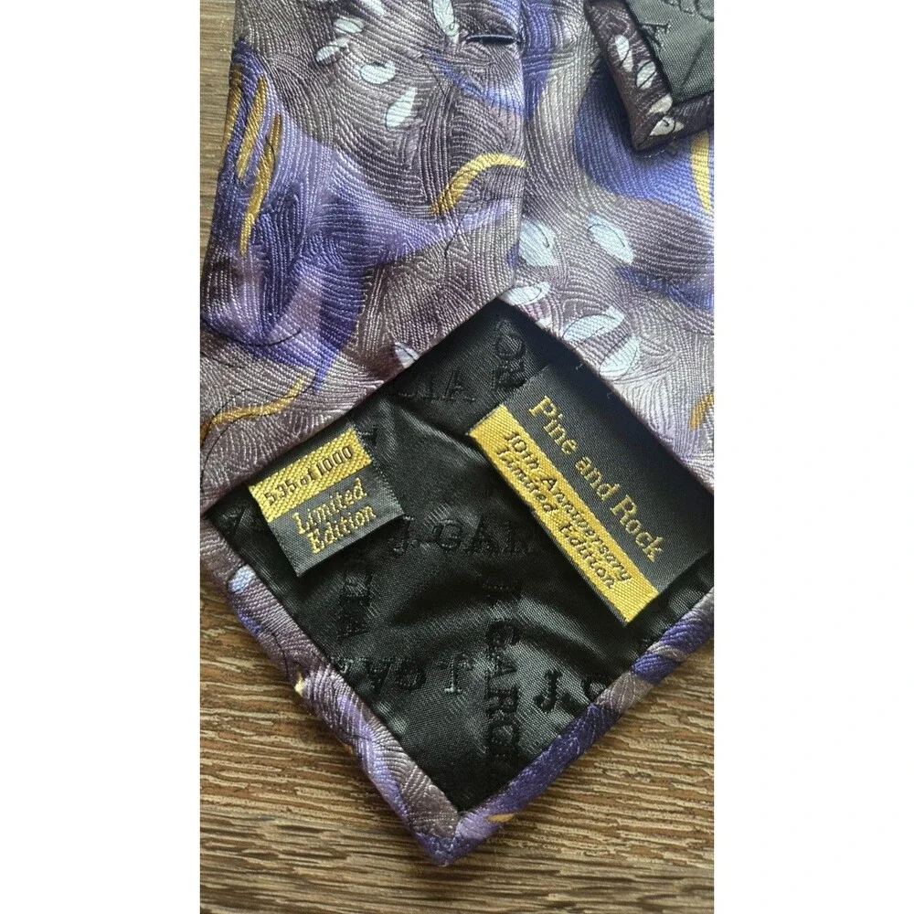 J. Garcia Limited Edition Silk Abstract Tie Lot 2 – Purple & Brown Woven